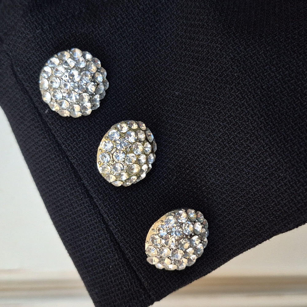 I.N.C. International Concepts Black Coat with Rhinestone Buttons